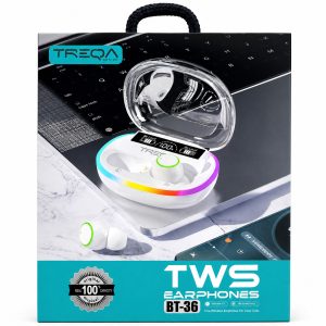 Audífonos Inalámbricos TREQA BT-36 TWS con Pantalla LED y Estuche RGB